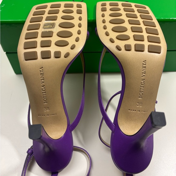 Bottega Veneta Purple Strappy Sandals with Square Toe